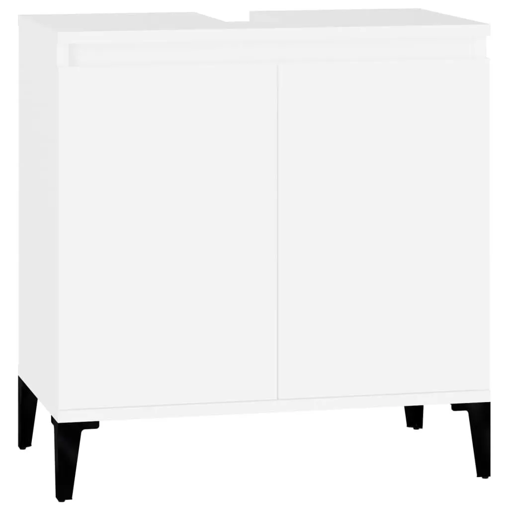 vidaXL Servantskap hvit 58x33x60 cm konstruert tre