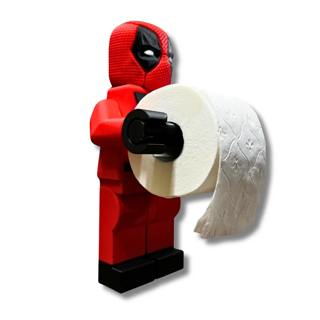 Toalettpapirholder DIY Deedpool Lego inspirert 33cm