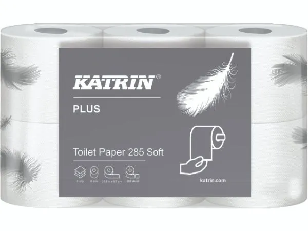 Toiletpapir Katrin Plus 285 hvid 35m 38411 3-lag - (42 ruller pr. karton)