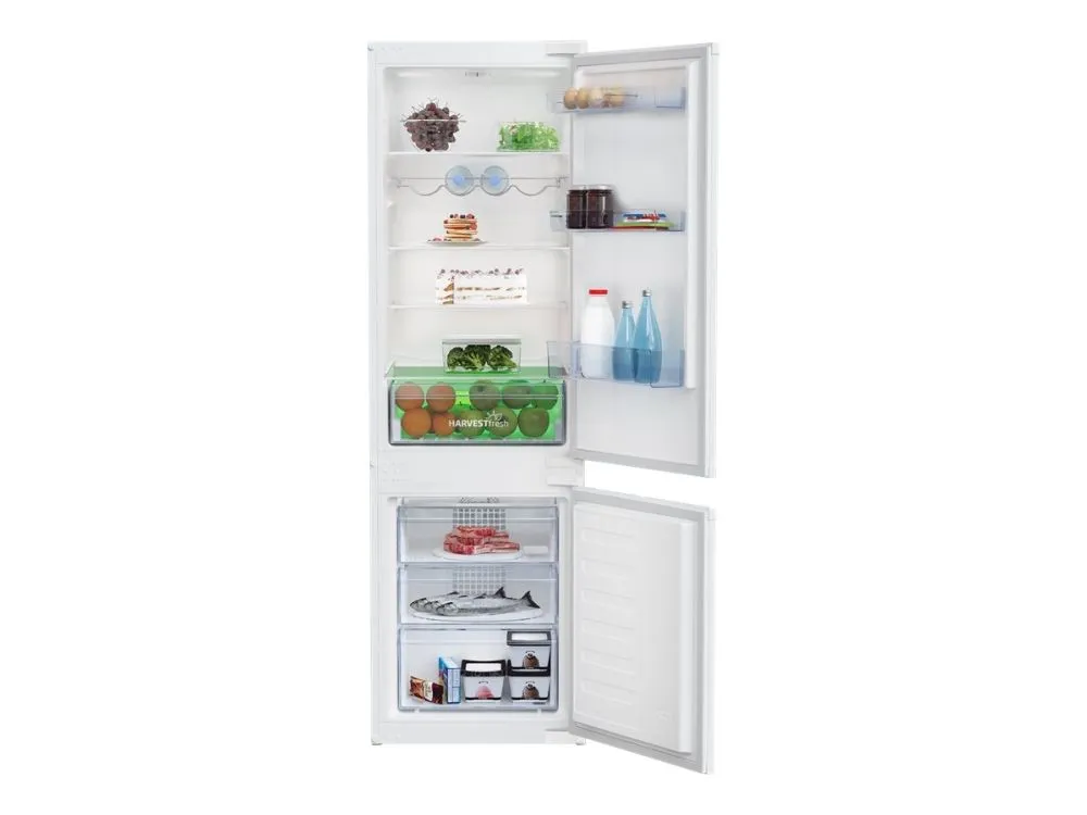 Beko BCHA275K4SN - Kjøleskap/fryser - bunnfryser - innebygd - bredde: 54 cm - dybde: 54.5 cm - høyde: 177.5 cm - 262 liter - Klasse E - hvit