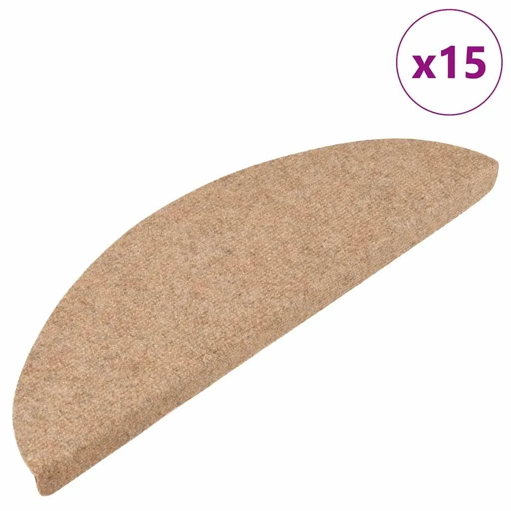 vidaXL Selvklebende trappematter 15 stk 56x17x3 cm beige