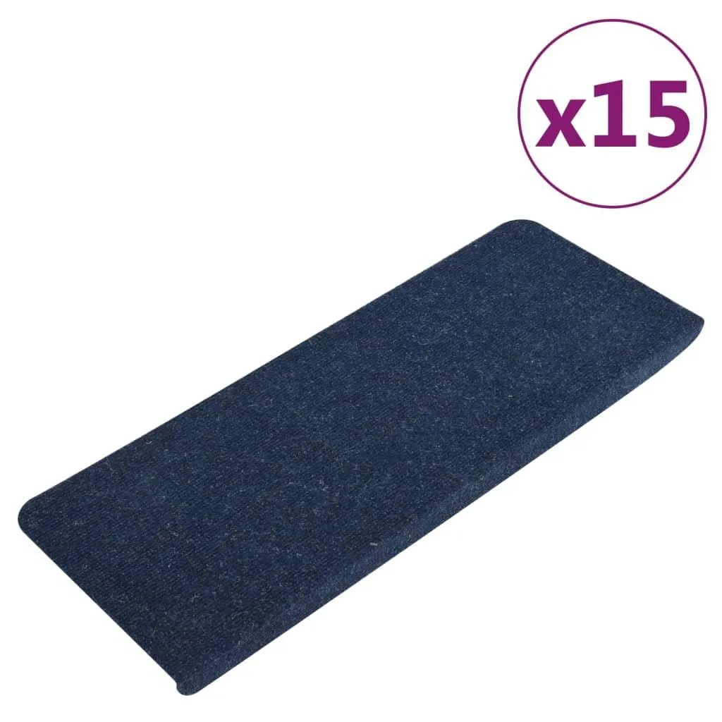 vidaXL Selvklebende trappematter 15 stk 65x24,5x3,5 cm blå
