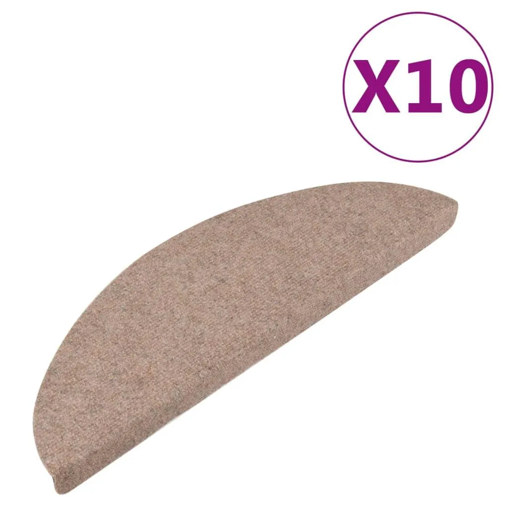 vidaXL Selvklebende trappematter 10 stk beige 56x17x3 cm