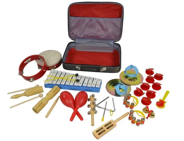 Multi percussionsett med 17 deler og eske
