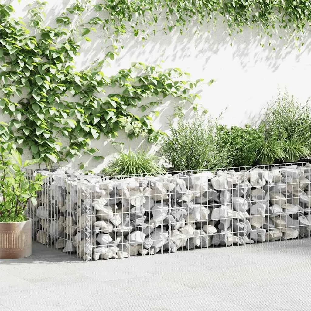 vidaXL Gabion galvanisert stål 630x30x50 cm