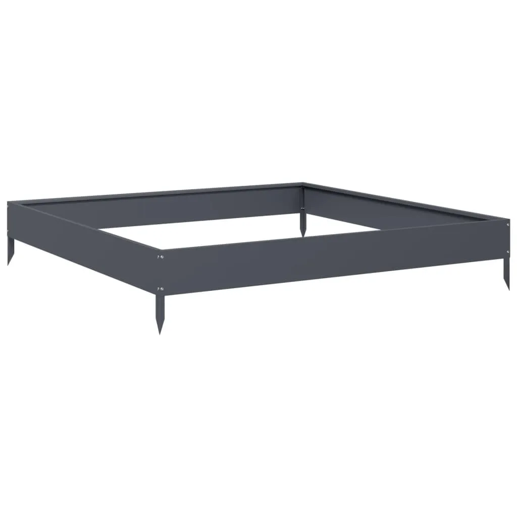 vidaXL Forhøyet hagebed antrasitt 100x100x18,5 cm stål
