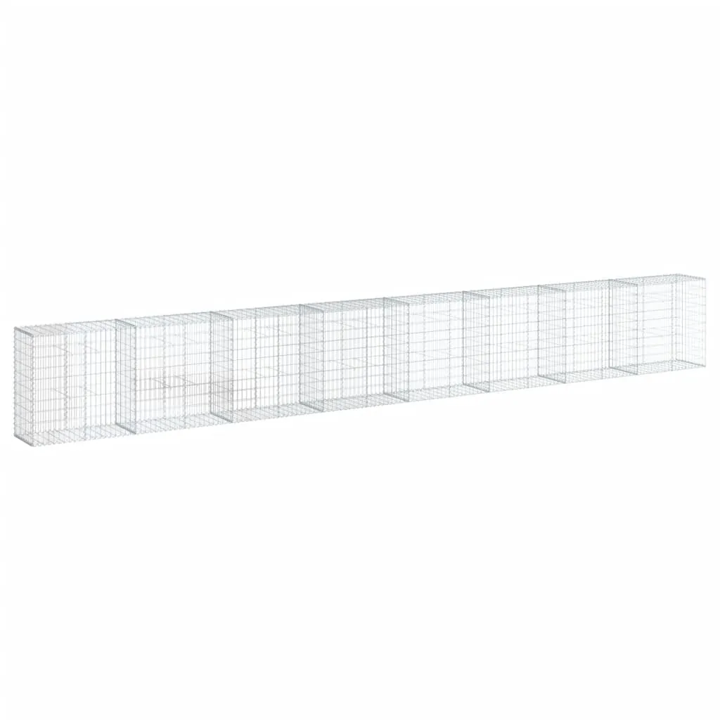 vidaXL Gabionkurv med deksel 800x50x100 cm galvanisert jern