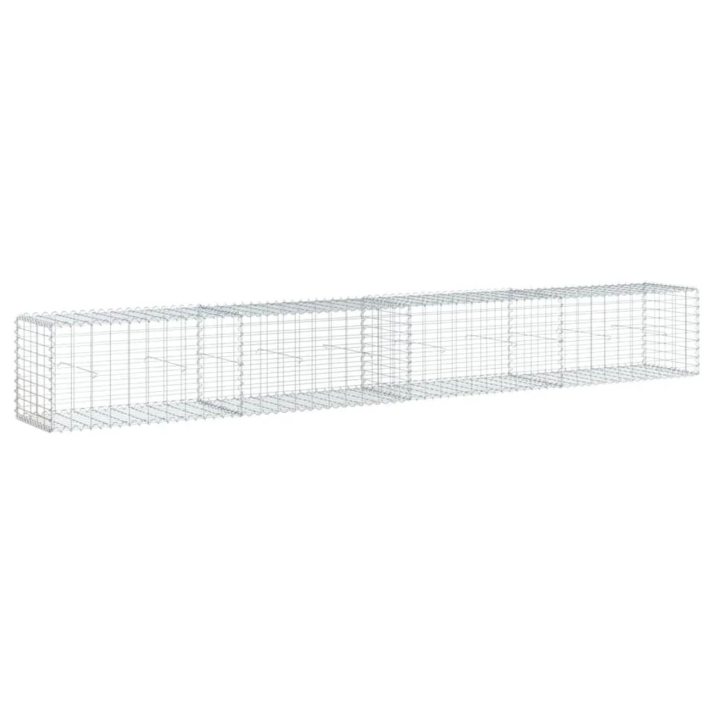 vidaXL Gabionkurv med deksel 400x50x50 cm galvanisert jern