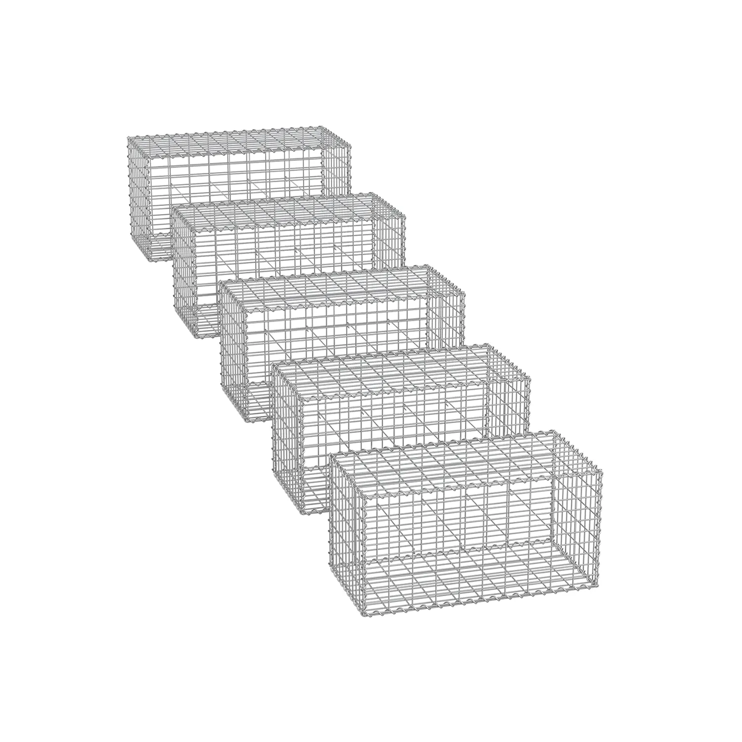 Gabion, 100x50x50 cm, Sølv