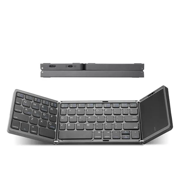 NÖRDIC Bluetooth 5.0 sammenleggbart tastatur med pekeplate 64 taster Multiparing IOS Android Windows US Layout