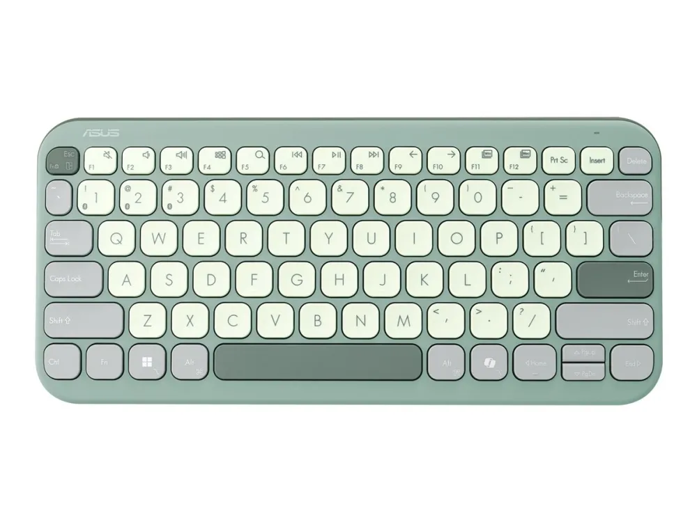ASUS Marshmallow KW100 - Tastatur - 75% - compact - trådløs - Bluetooth 5.0 LE - green tea latte