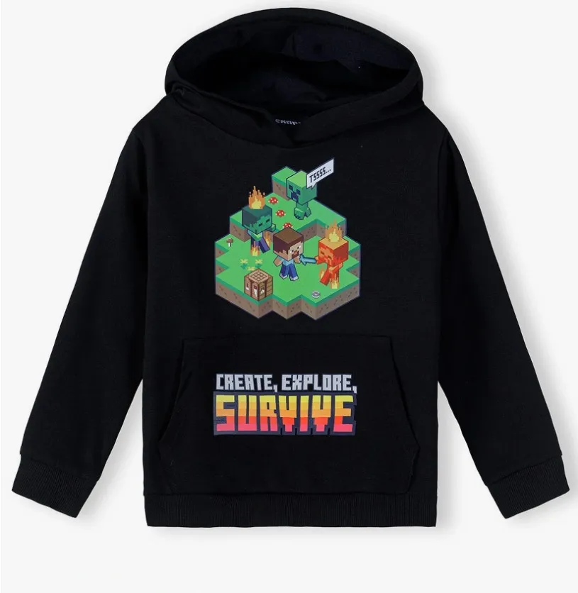 Minecraft Hettegenser for Barn - Hettegenser - 8 år