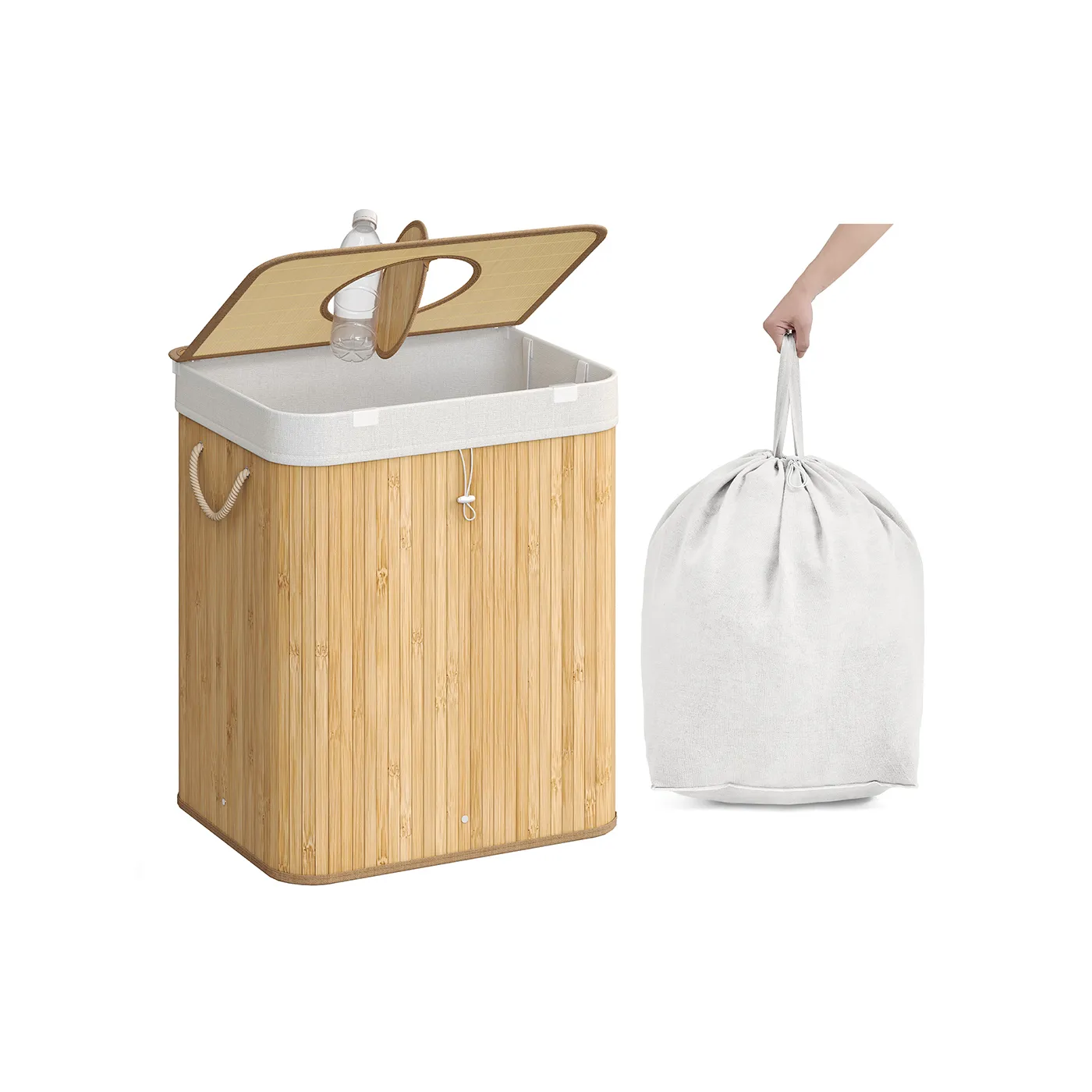 Flaskeresirkuleringsbeholder, 40,5x40,5x61 cm, Beige