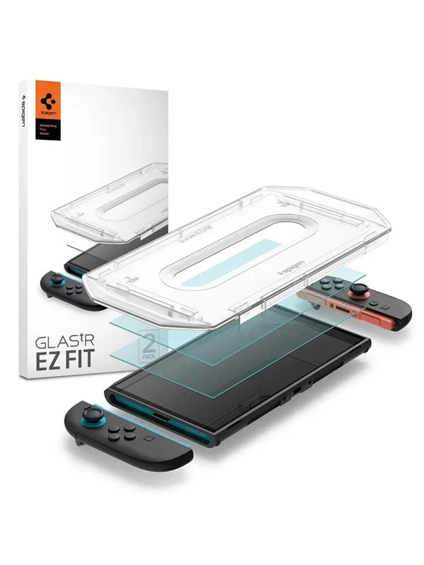 Spigen Glass tR EZ Fit 2 Pack - Nintendo Switch 2 - Miscellaneous Tilbehør til spillkonsoll - Nintendo Switch 2