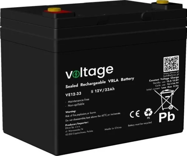 AGM-batteri 12V 33Ah VE12-33