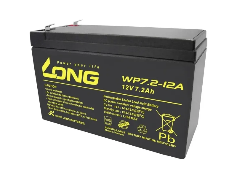 Batteri AGM LONG 12V 7,2Ah VdS