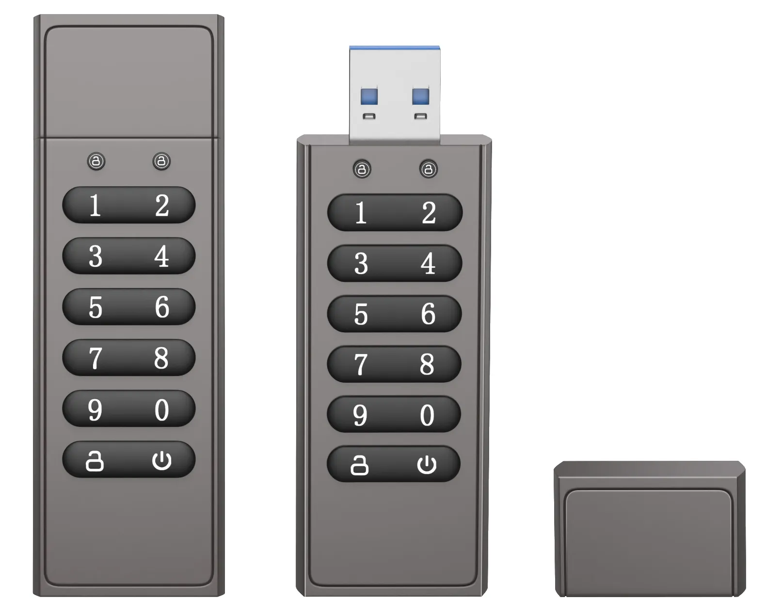NÖRDIC Sikkert kryptert USB-minne med passordbeskyttelse og lås, AES-256-bit, USB 3.0 for personlig beskyttelse, 32 GB
