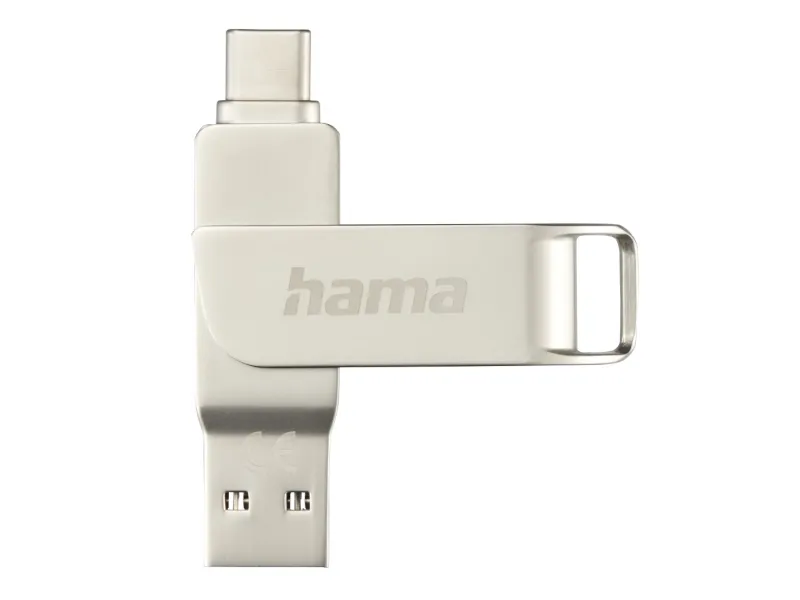 Hama C-Rotate Pro, 256 GB, USB Type-A / USB Type-C, 3.2 Gen 1 (3.1 Gen 1), Svivel, Sølv