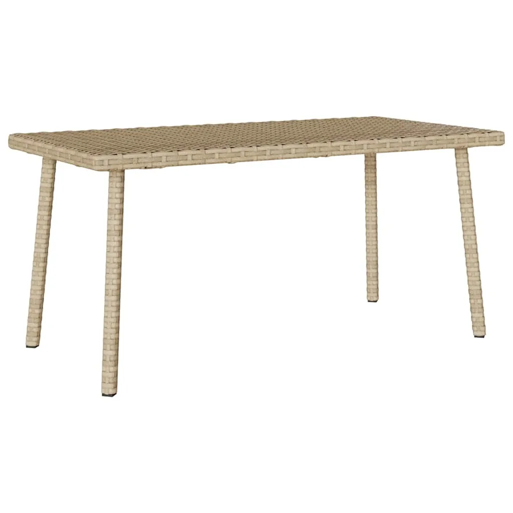 vidaXL Hage salongbord rektangulær beige 80x40x37 cm polyrotting