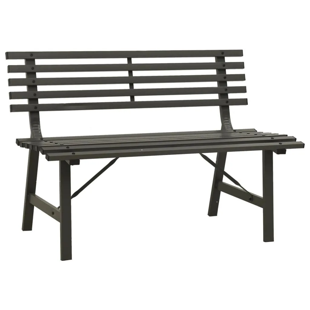 vidaXL Hagebenk 110 cm stål svart