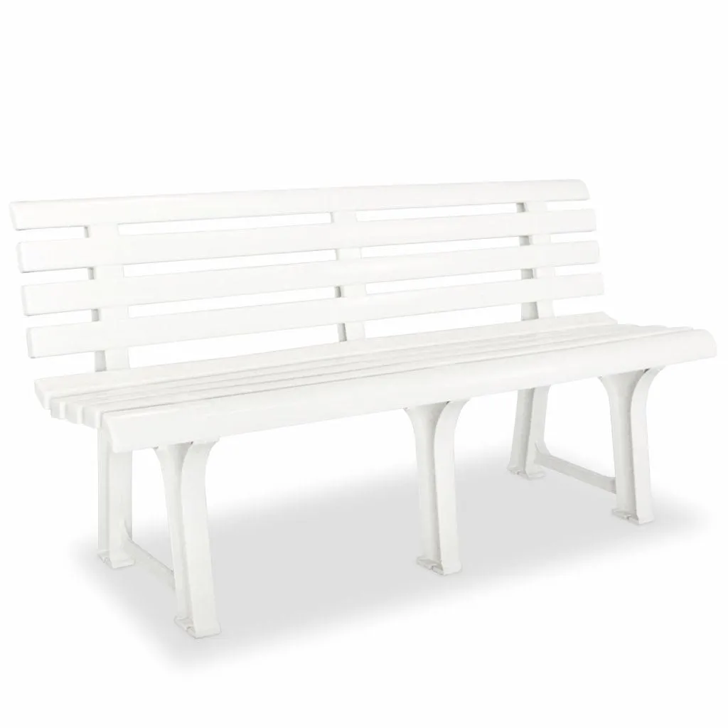 vidaXL Hagebenk 145,5 cm plast hvit