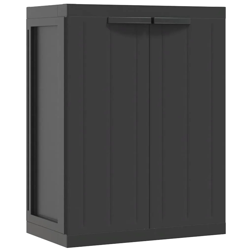vidaXL Oppbevaringsskap for hage svart 65x37x85 cm PP