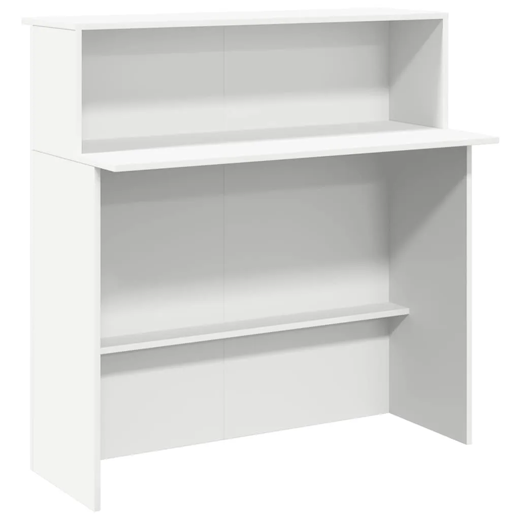 vidaXL Resepsjonsdisk hvit 100x50x103,5 cm konstruert tre
