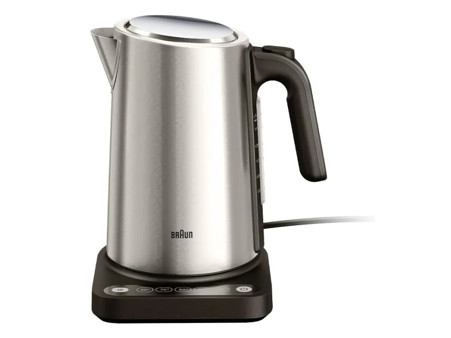 Braun WK 5205 BK, 1,7 L, 2200 W, Sort, Rustfrit stål, Rustfrit stål, Justerbar termostat, Vandmåler