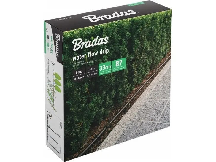 Dryppslange med tilbehør Bradas WATER FLOW DRIP-50 m