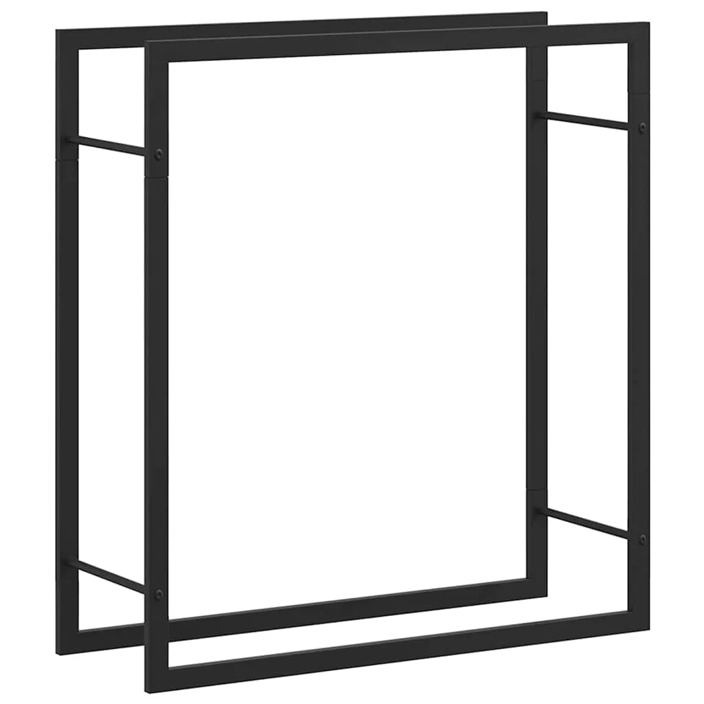vidaXL Vedstativ matt svart 80x28x86 cm stål