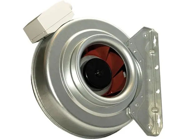 SYSTEMAIR Kanalventilator K125 EC Sileo med potentiometer (0-10V). Luftmængde max. 482 m³/h el. 300 m³/h ved 250 Pa, 1x230V, 50-60 Hz, 83 W.