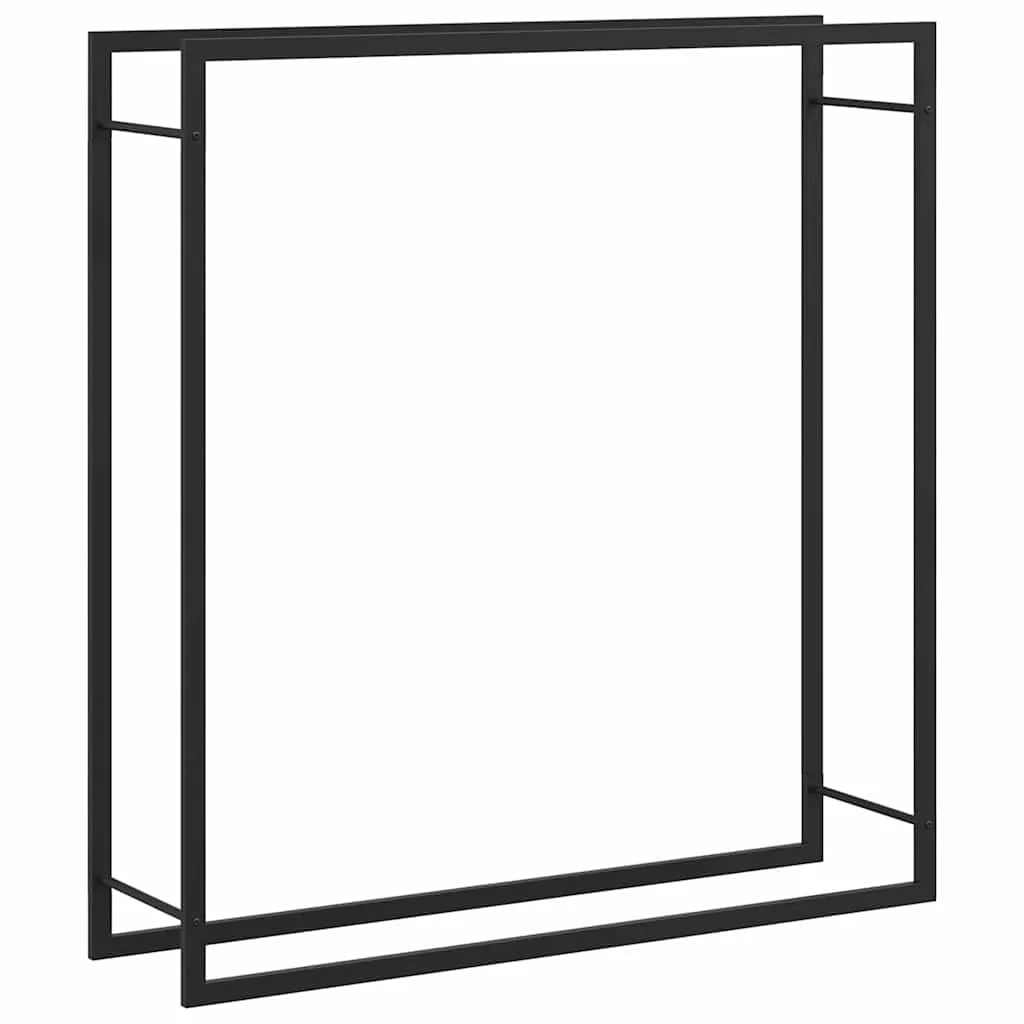 vidaXL Vedstativ matt svart 110x28x116 cm stål