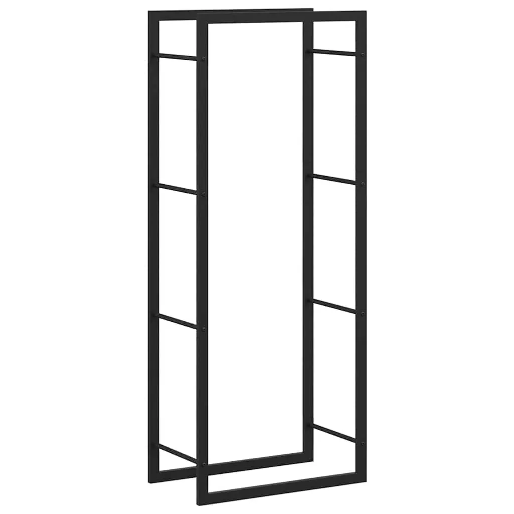 vidaXL Vedstativ matt svart 50x28x132 cm stål