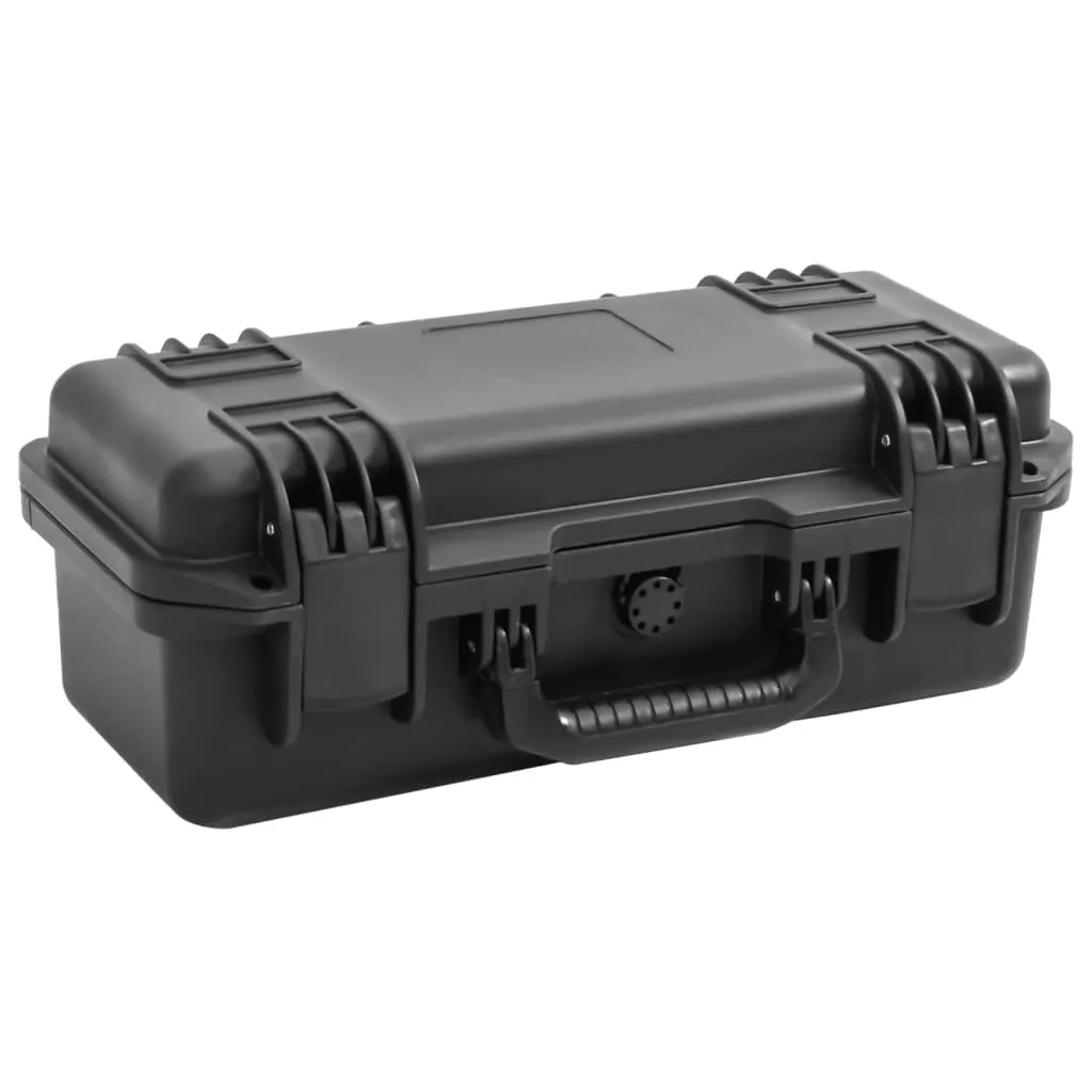 vidaXL Bærbar flykasse svart 46,5x21,5x17,5 cm PP