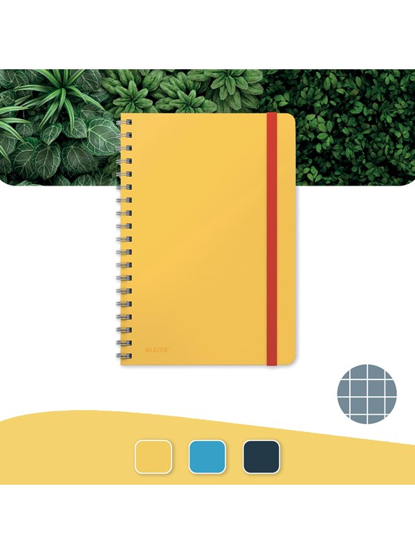 Leitz  Cosy Soft Touch stor notatbok Hardcover med spiralinnbinding, ruter Varmgul