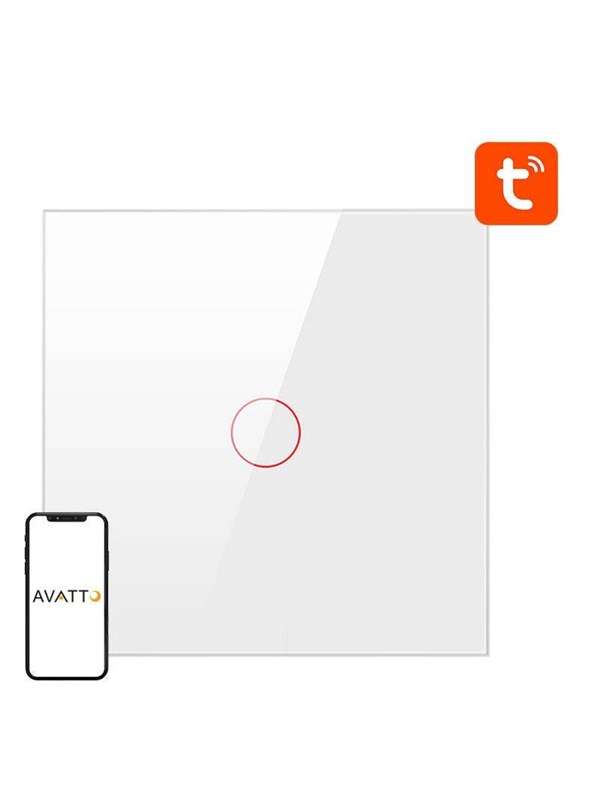 Avatto Smart Light Switch ZigBee ZTS02-EU-W1 1 Way TUYA (white)