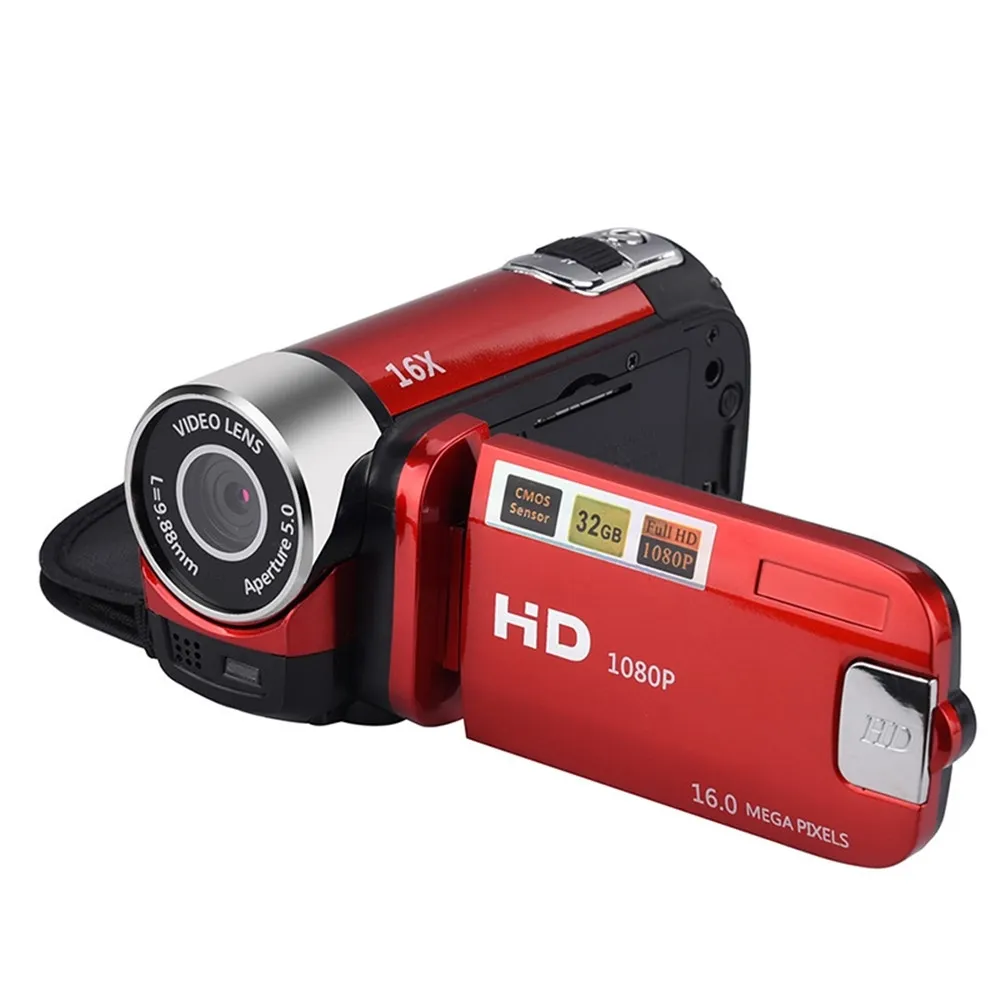 16 MP HD 1080P videokamera 16X zoom digitalkamera Night Vision Anti-Shake - Rød