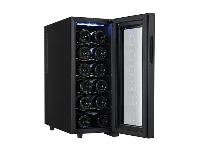 Adler AD 8083, Termoelektrisk Vinkjøler, Frittstående, 12 flasker, 50 W, G, Sort