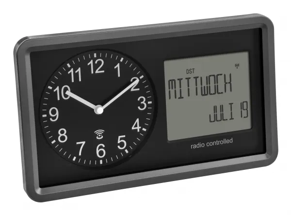 TFA-Dostmann 60.3552.01, Mekanisk alarmklokke, Rektangel, Sort, Innendørs, Voksen, Batteri