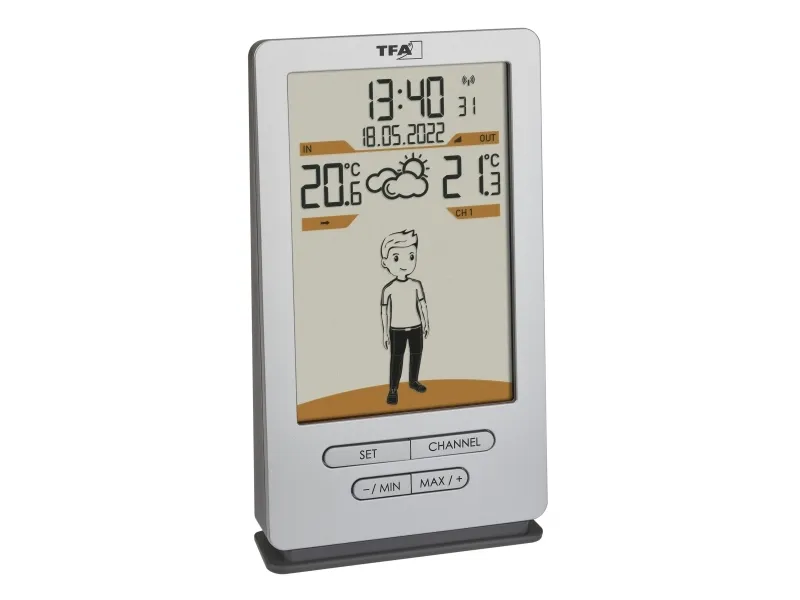 TFA-Dostmann Weather Jack, Sølv, Inne Termometer, Utendørs Barometer, Utendørs Barometer, Barometer, Termometer, Barometer, Termometer, Plast, 0 - ...