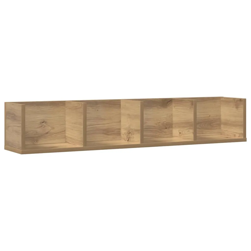 vidaXL Veggmontert CD-hylle artisan eik 100x18x18 cm konstruert tre
