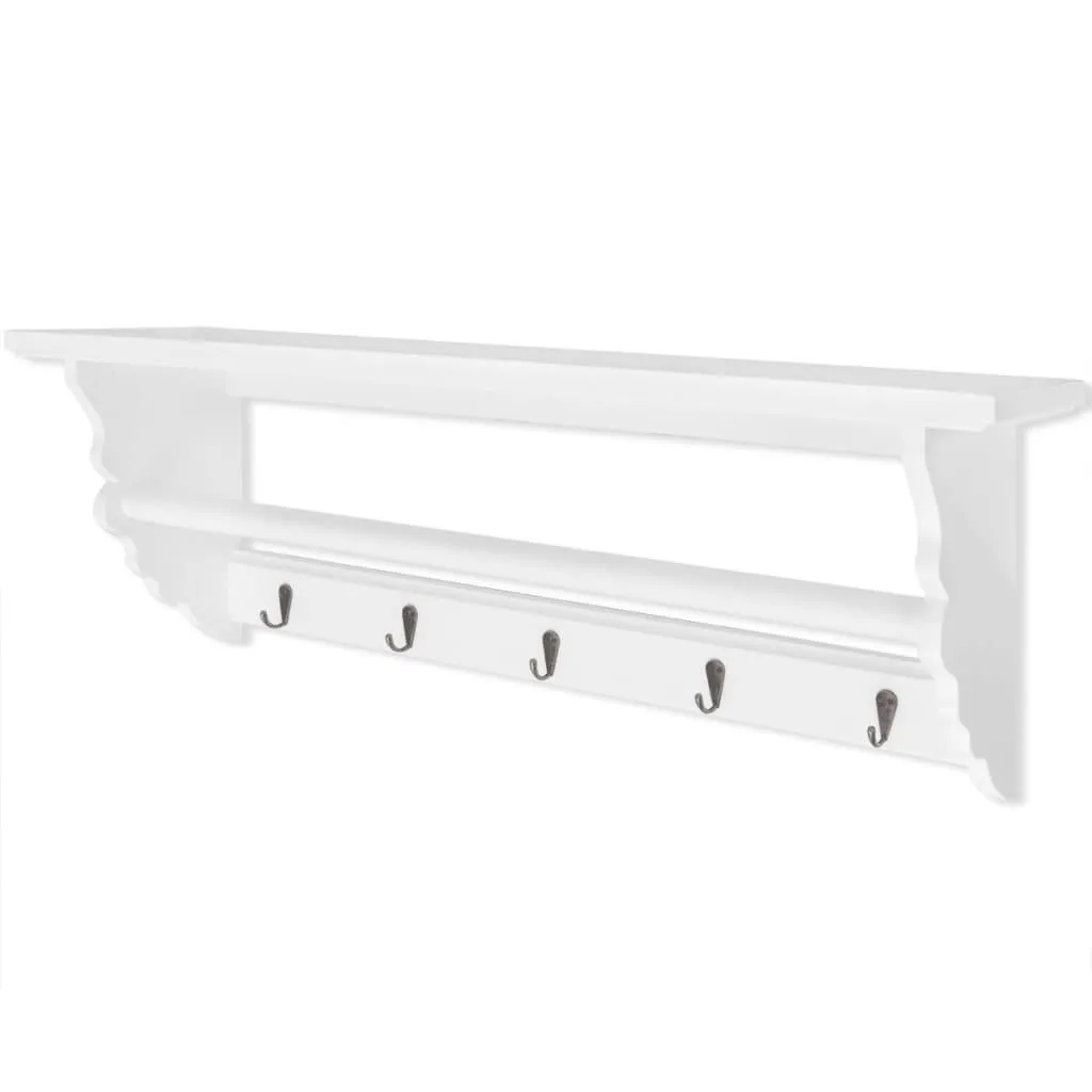 vidaXL Knagghylle MDF Hvit Barokk Stil