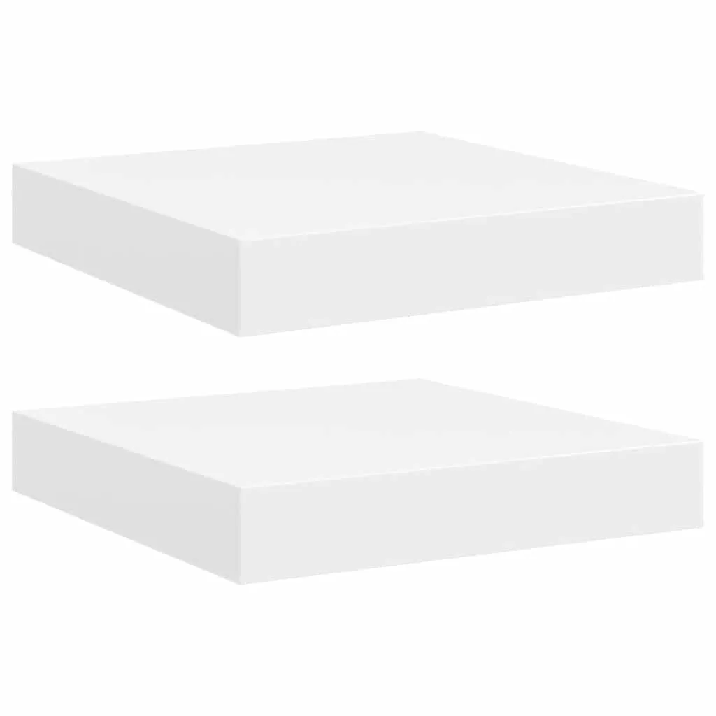 vidaXL Flytende vegghyller 2 stk hvit 23x23,5x3,8 cm MDF