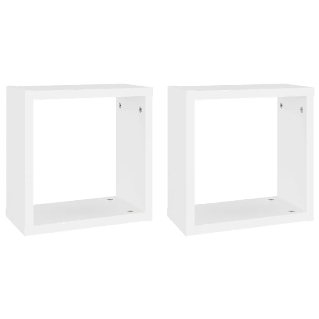 vidaXL Vegghyller kubeformet 2 stk hvit 30x15x30 cm