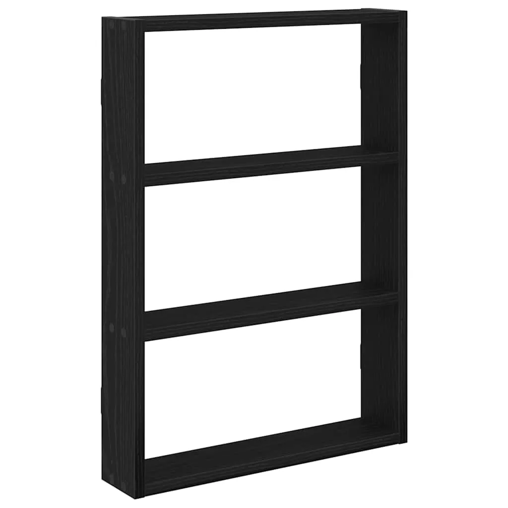 vidaXL Vegghylle svart 43x9x60 cm konstruert tre