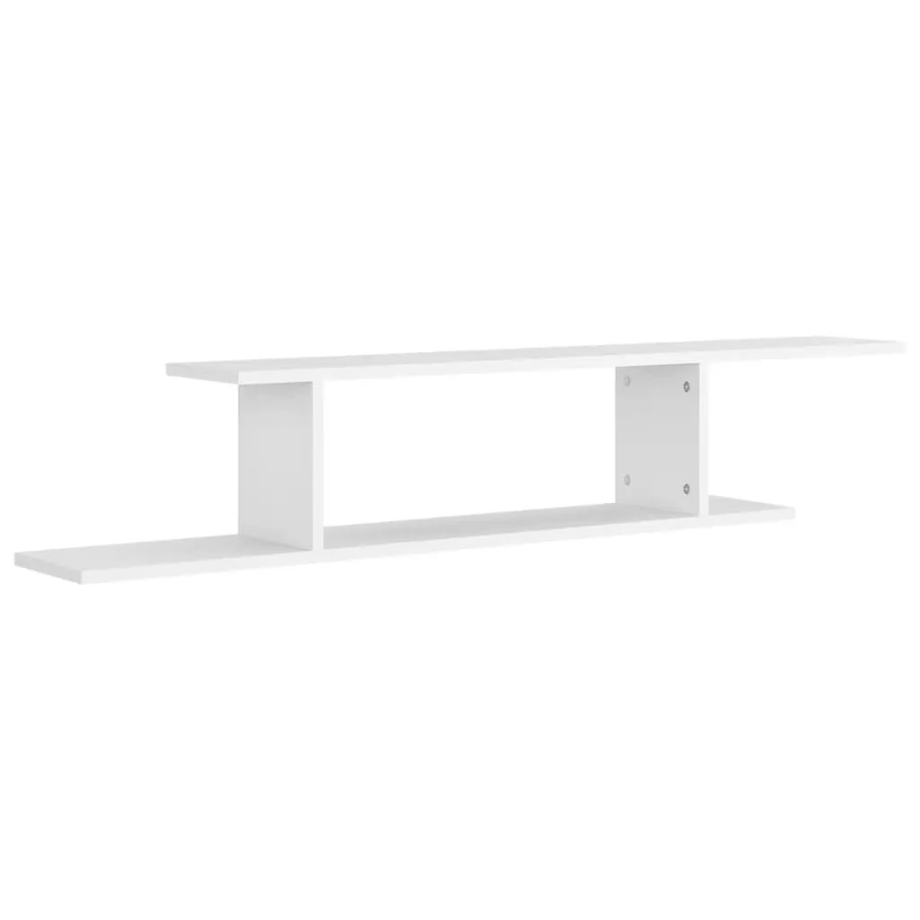 vidaXL Veggmontert TV-hylle hvit 125x18x23 cm konstruert tre