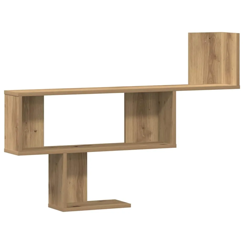 vidaXL Vegghylle artisan eik 100x15x70 cm konstruert tre
