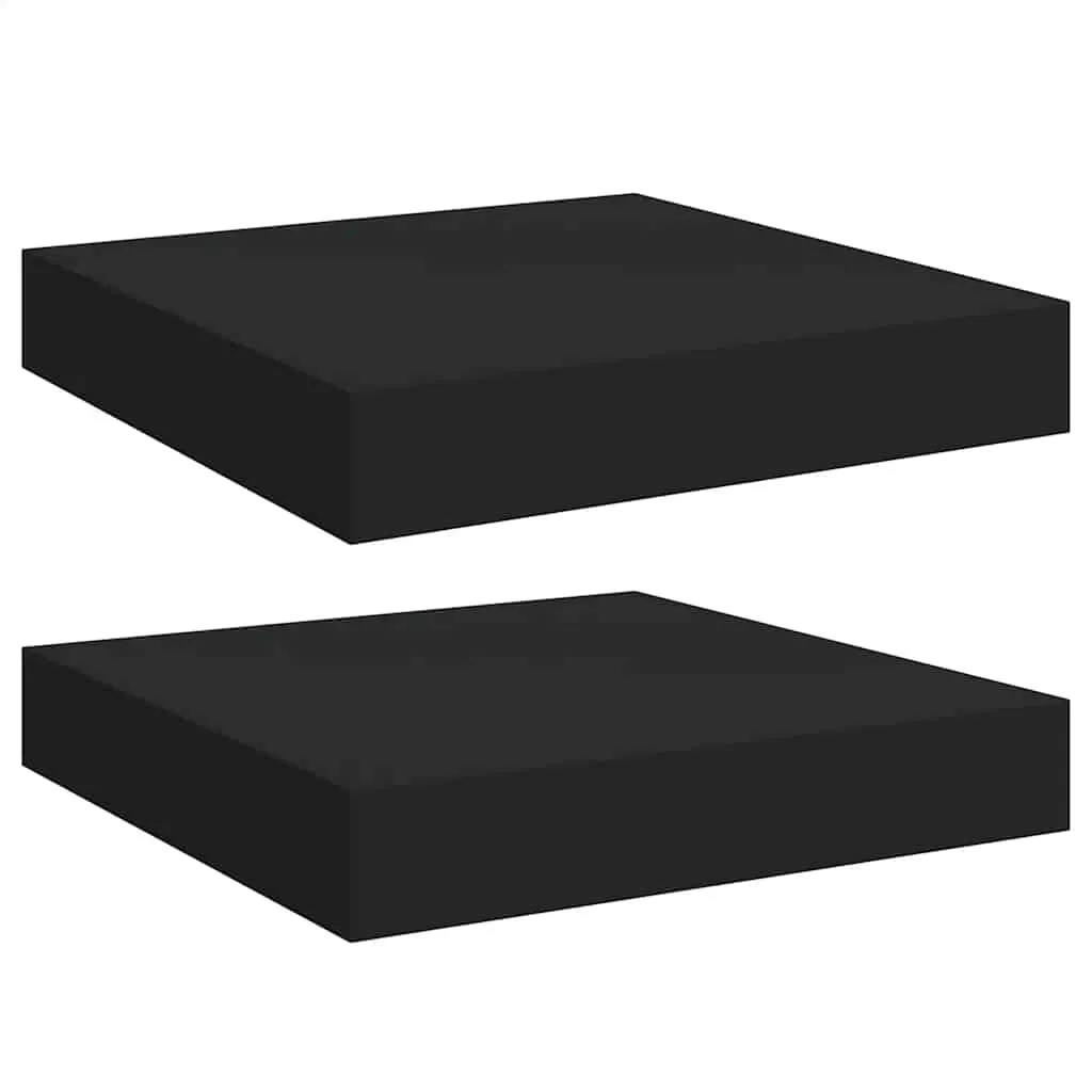 vidaXL Flytende vegghyller 2 stk svart 23x23,5x3,8 cm MDF