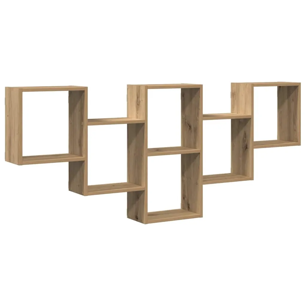 vidaXL Vegghylle artisan eik 159x18x66 cm konstruert tre