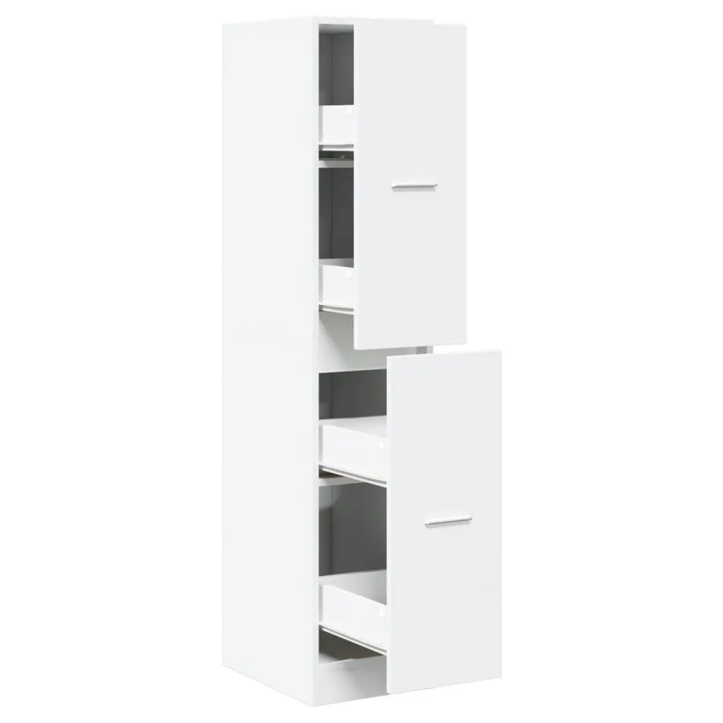 vidaXL Apotekskap hvit 30x41x144,5 cm konstruert tre